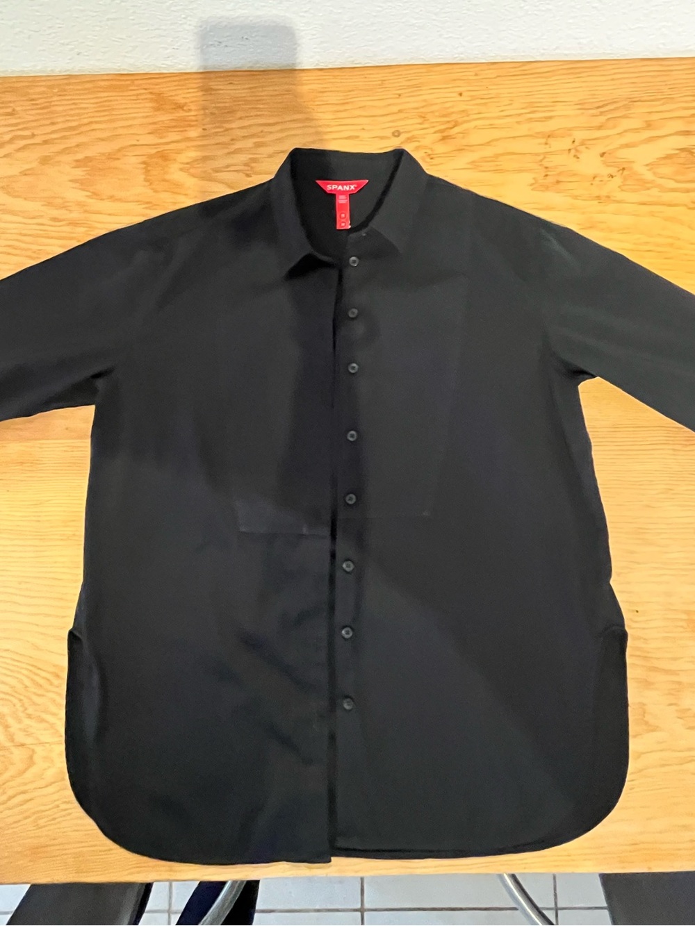 SPANX black tuxedo button down size medium